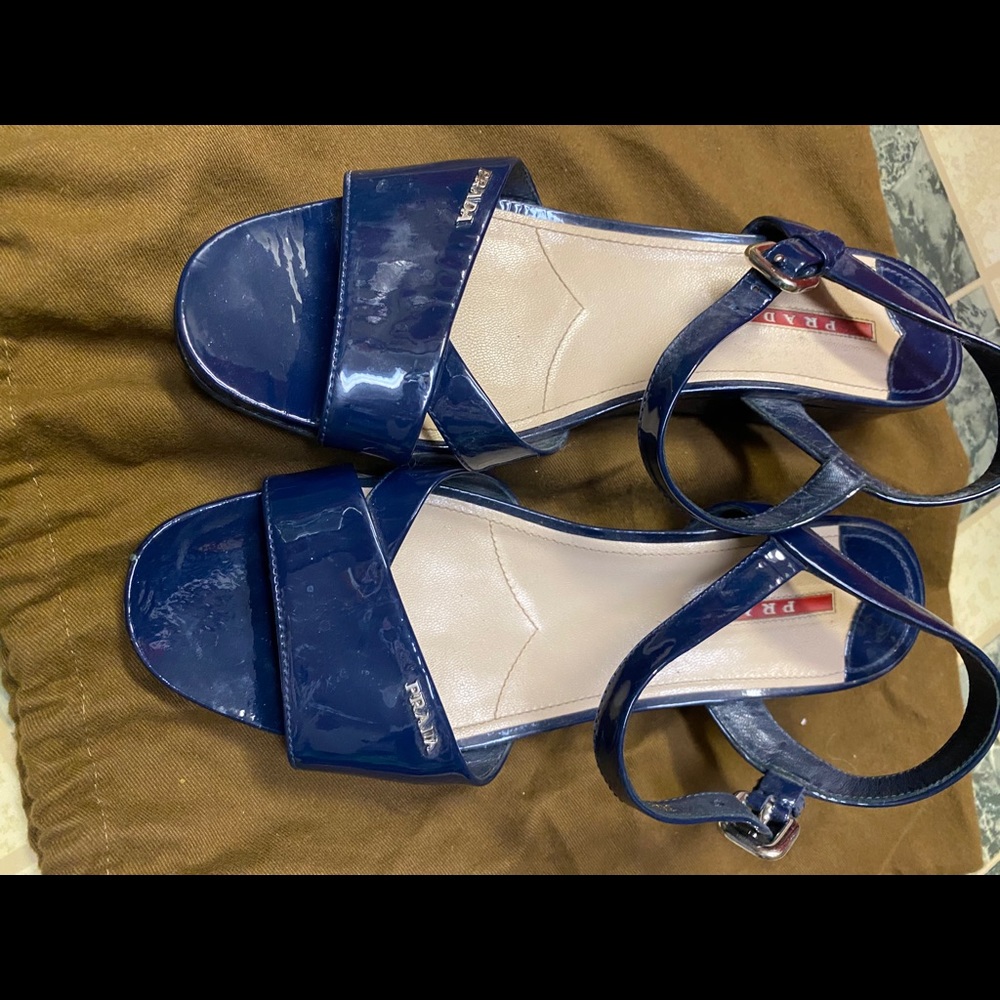 Prada flat sandals. Small heel